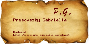 Presovszky Gabriella névjegykártya