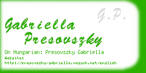 gabriella presovszky business card